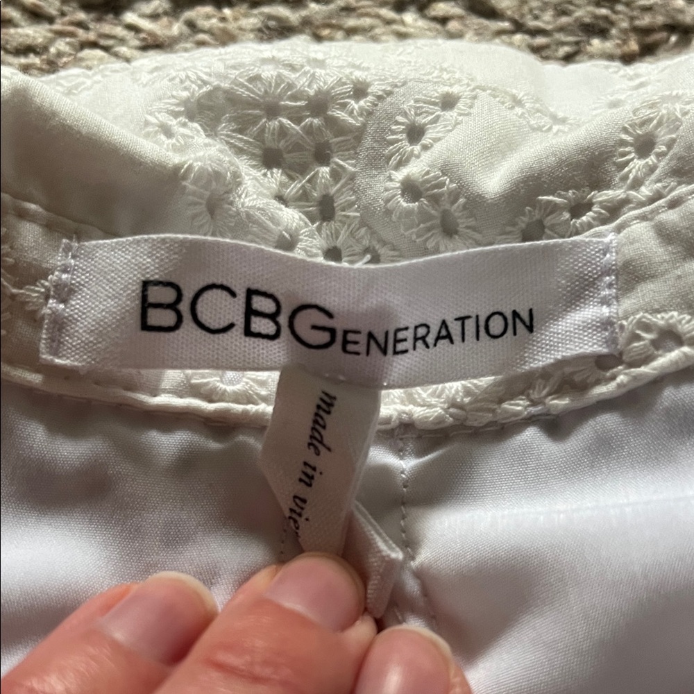 BCBGeneration White Textured Mini Dress - Picture 2 of 4